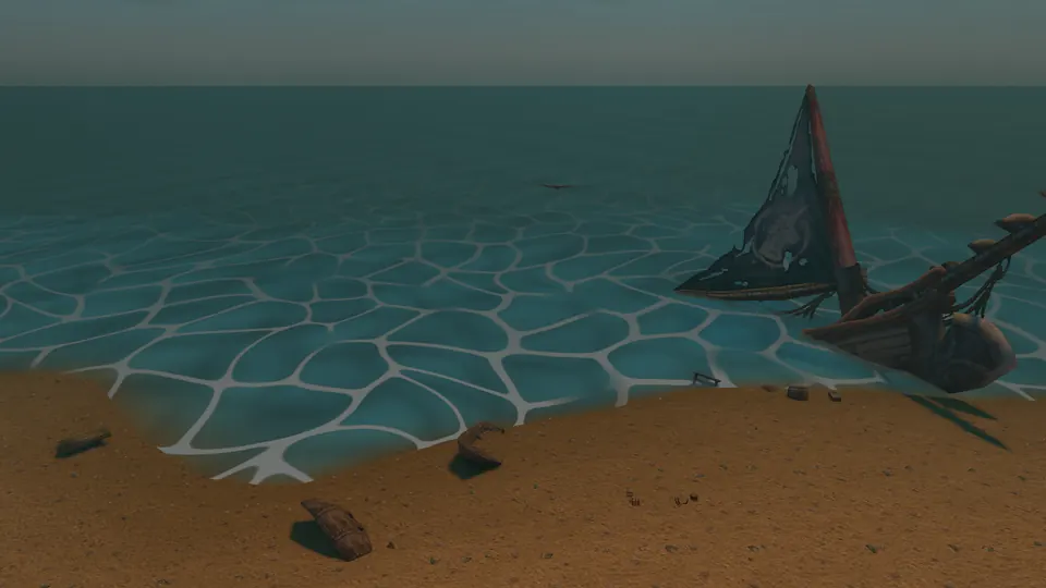 Meer an der Küste von Westfall mit hellen Schaumadern